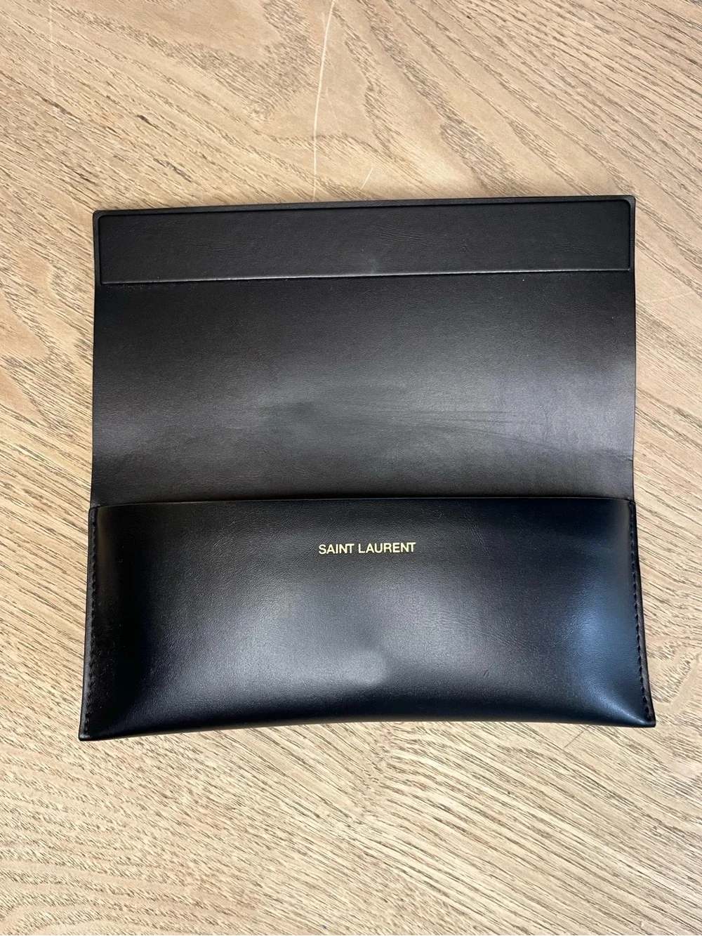 Saint Laurent Authentic YSL Leather Glasses Case Eyeglass Sunglass Black